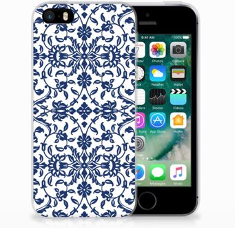 B2Ctelecom iPhone SE | 5S Uniek TPU Hoesje Flower Blue