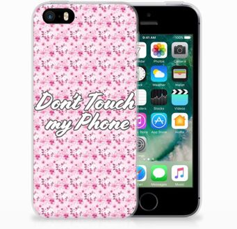 B2Ctelecom iPhone SE | 5S Uniek TPU Hoesje Flowers Pink DTMP