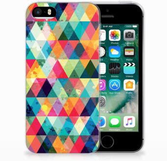 B2Ctelecom iPhone SE | 5S Uniek TPU Hoesje Geruit