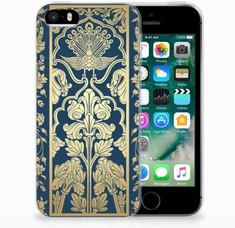 B2Ctelecom iPhone SE | 5S Uniek TPU Hoesje Golden Flowers