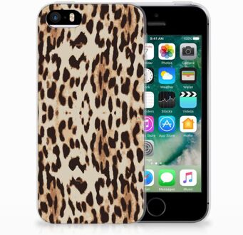 B2Ctelecom iPhone SE | 5S Uniek TPU Hoesje Leopard