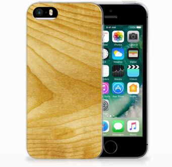 B2Ctelecom iPhone SE | 5S Uniek TPU Hoesje Licht Hout