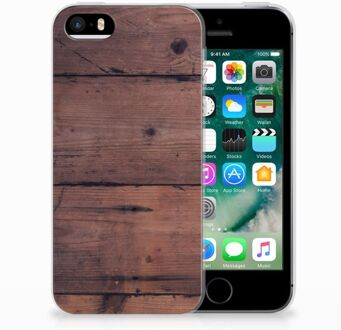 B2Ctelecom iPhone SE | 5S Uniek TPU Hoesje Old Wood