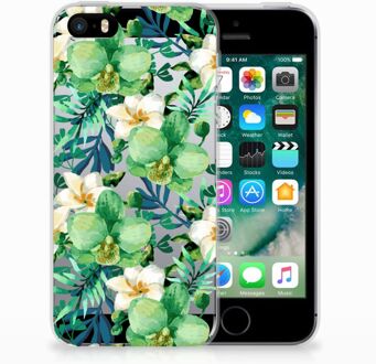 B2Ctelecom iPhone SE | 5S Uniek TPU Hoesje Orchidee Groen