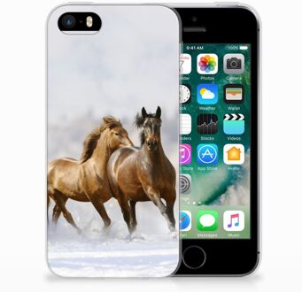 B2Ctelecom iPhone SE | 5S Uniek TPU Hoesje Paarden