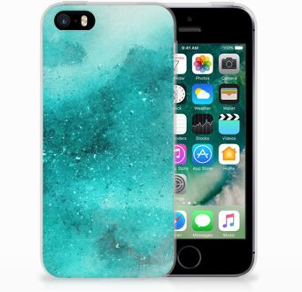 B2Ctelecom iPhone SE | 5S Uniek TPU Hoesje Painting Blue