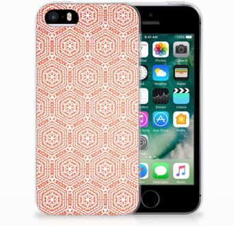 B2Ctelecom iPhone SE | 5S Uniek TPU Hoesje Pattern Orange