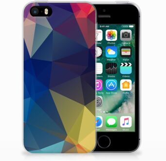 B2Ctelecom iPhone SE | 5S Uniek TPU Hoesje Polygon Dark