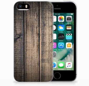 B2Ctelecom iPhone SE | 5S Uniek TPU Hoesje Steigerhout