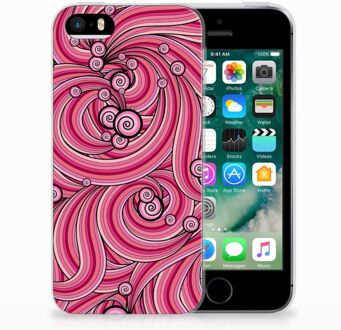 B2Ctelecom iPhone SE | 5S Uniek TPU Hoesje Swirl Pink