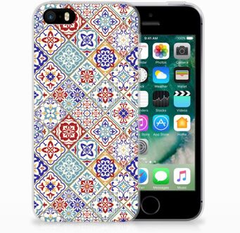 B2Ctelecom iPhone SE | 5S Uniek TPU Hoesje Tiles Color