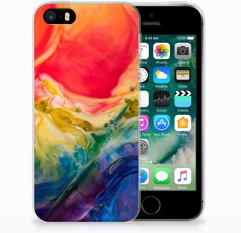 B2Ctelecom iPhone SE | 5S Uniek TPU Hoesje Watercolor Dark