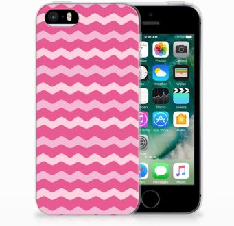 B2Ctelecom iPhone SE | 5S Uniek TPU Hoesje Waves Pink