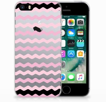 B2Ctelecom iPhone SE | 5S Uniek TPU Hoesje Waves Roze