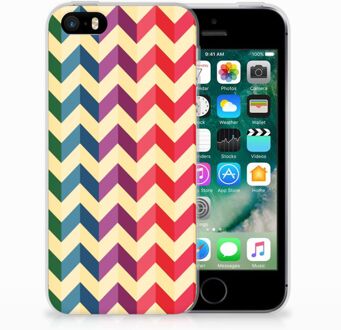 B2Ctelecom iPhone SE | 5S Uniek TPU Hoesje Zigzag Color