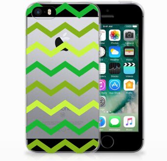 B2Ctelecom iPhone SE | 5S Uniek TPU Hoesje Zigzag Groen