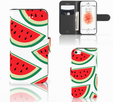 B2Ctelecom iPhone SE Wallet Case met ruimte voor Pasjes Watermelons