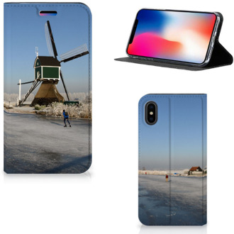 B2Ctelecom iPhone X/10 Bookcase Design Schaatsers