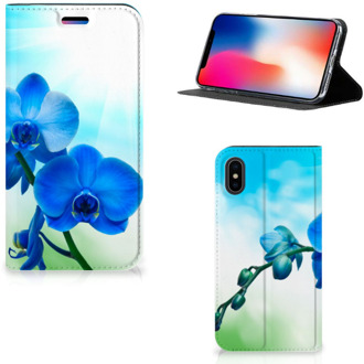 B2Ctelecom iPhone X/10 Hoesje Design Orchidee Blauw