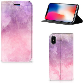 B2Ctelecom iPhone X/10 Hoesje Design Pink Purple Paint