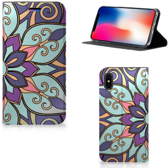 B2Ctelecom iPhone X/10 Hoesje Design Purple Flower