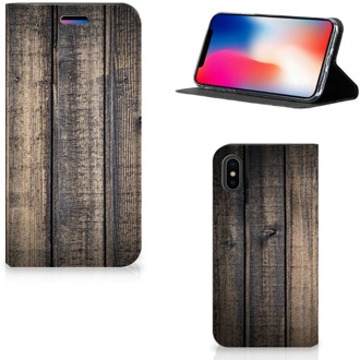 B2Ctelecom iPhone X 10 Hoesje Steigerhout