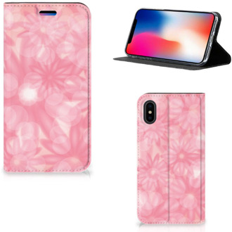 B2Ctelecom iPhone X/10 Standcase Hoesje Spring Flowers