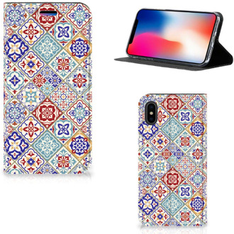 B2Ctelecom iPhone X/10 Standcase Hoesje Tiles Color