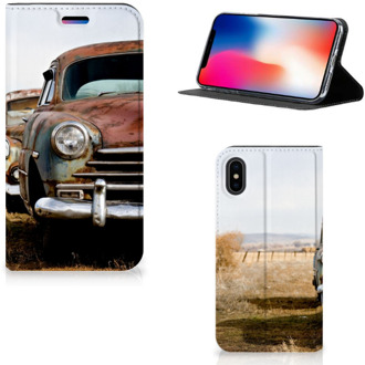 B2Ctelecom iPhone X/10 Standcase Hoesje Vintage Auto