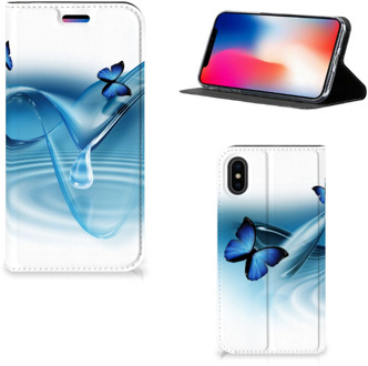 B2Ctelecom iPhone X/10 Standcase Hoesje Vlinders