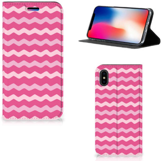 B2Ctelecom iPhone X/10 Standcase Hoesje Waves Pink