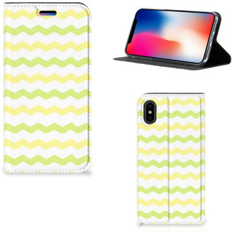 B2Ctelecom iPhone X/10 Standcase Hoesje Waves Yellow