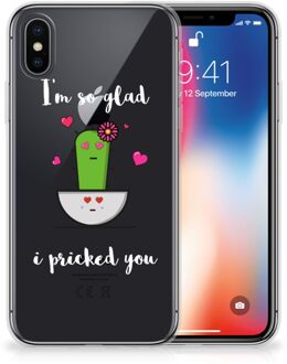 B2Ctelecom iPhone X/10 TPU-siliconen Hoesje Design Cactus Glad