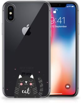 B2Ctelecom iPhone X/10 TPU-siliconen Hoesje Design Cat Good Day