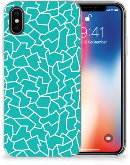 B2Ctelecom iPhone X/10 TPU-siliconen Hoesje Design Cracks Blue