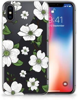 B2Ctelecom iPhone X/10 TPU-siliconen Hoesje Design Dogwood Flowers