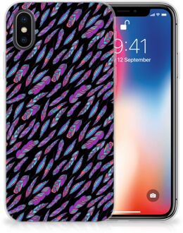 B2Ctelecom iPhone X/10 TPU-siliconen Hoesje Design Feathers Color