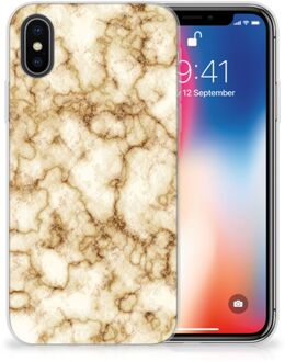 B2Ctelecom iPhone X/10 | Xs Hoesje Marmer Goud