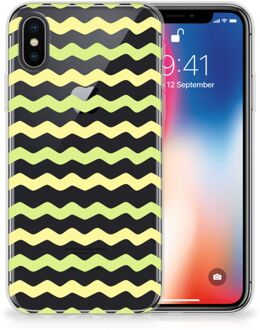 B2Ctelecom iPhone X/10 | Xs Hoesje Waves Yellow