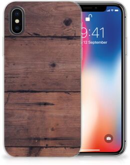 B2Ctelecom iPhone X/10 | Xs TPU Siliconen Hoesje Old Wood