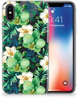 B2Ctelecom iPhone X/10 | Xs TPU Siliconen Hoesje Orchidee Groen