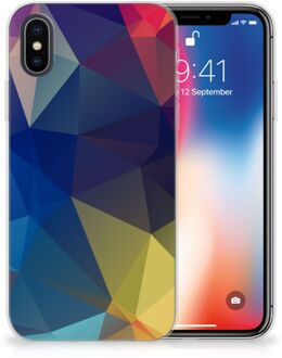 B2Ctelecom iPhone X/10 | Xs TPU Siliconen Hoesje Polygon Dark