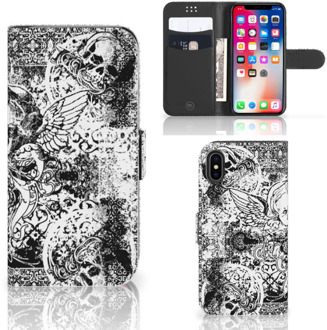 B2Ctelecom iPhone X Bookcase Design Skulls Angel