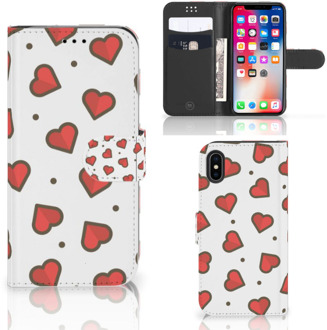 B2Ctelecom iPhone X Bookcase Hoesje Design Hearts