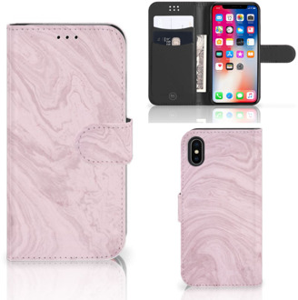 B2Ctelecom iPhone X | Xs Bookcase Marble Pink