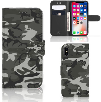 B2Ctelecom iPhone X | Xs Bookcase met ruimte voor pasjes Army Light