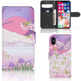 B2Ctelecom iPhone X | Xs Bookcase met ruimte voor pasjes Bird Flying