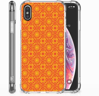 B2Ctelecom iPhone X | Xs Hoesje Design Batik Orange