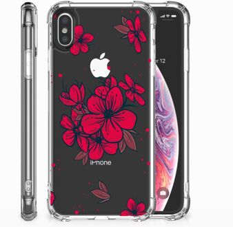 B2Ctelecom iPhone X | Xs Hoesje Design Blossom Red