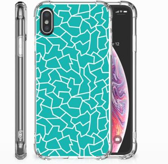 B2Ctelecom iPhone X | Xs Hoesje Design Cracks Blue